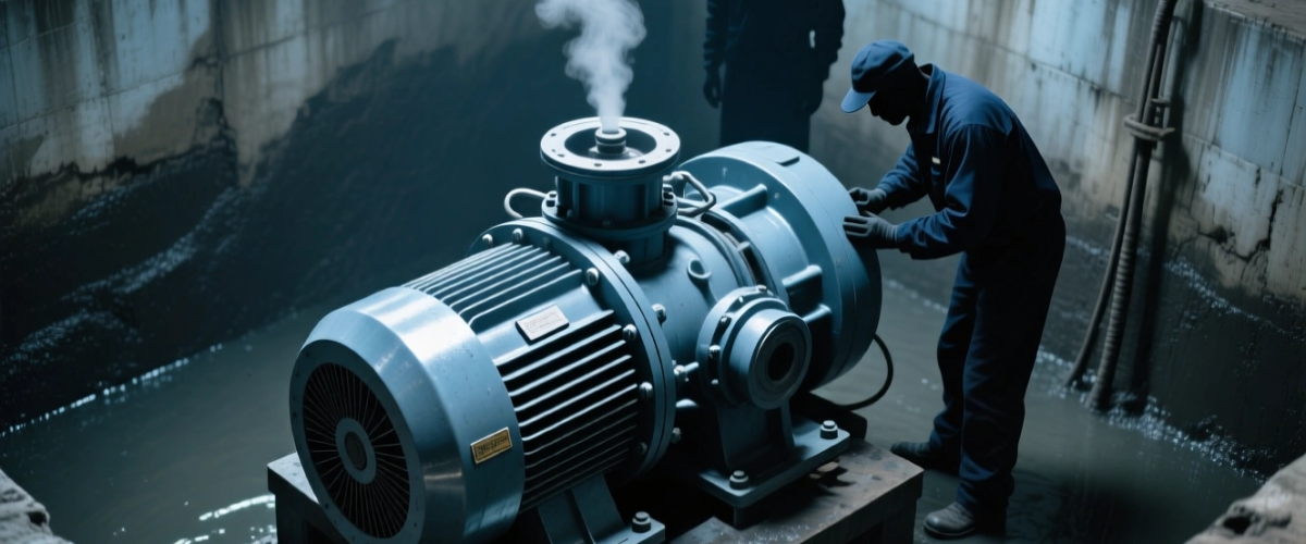 دمونتاژ الکتروپمپ لجن کش صنعتی مشهد قدرت ۱۳۲ کیلووات